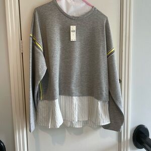 Gray and White Layered Sweatshirt